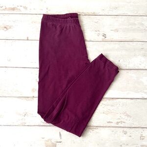 Focus Wear M Womens 80s Deep Purple Color Cotton Stretch Leggings Pants Medium